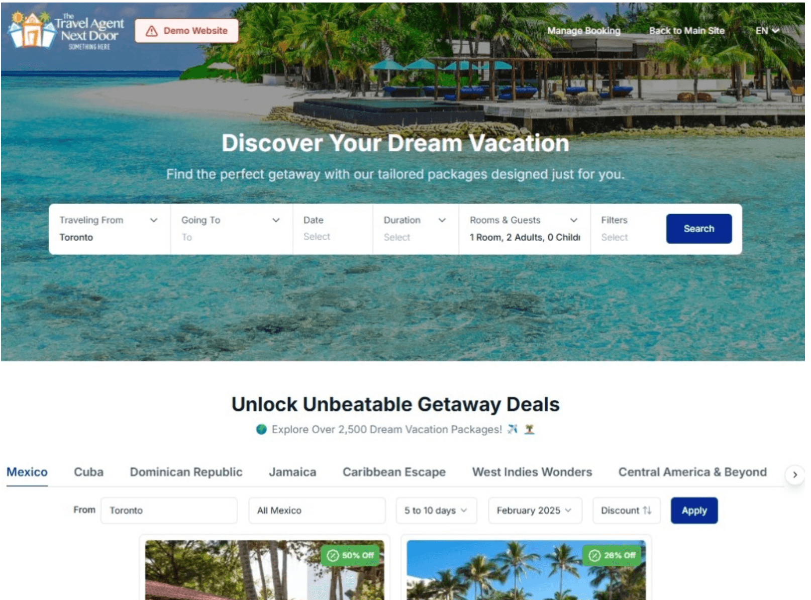 TTAND launches custom B2B2C all-inclusive booking engine background